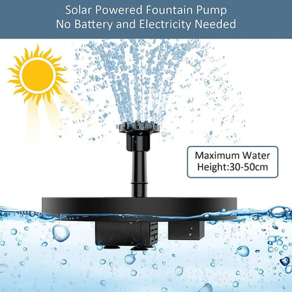 5.1" Solar Bird Bath Fountain Pump - Floating Water Feature with 6 Spray Nozzles - Eco-Friendly Pond Aerator for Garden & Patio-923