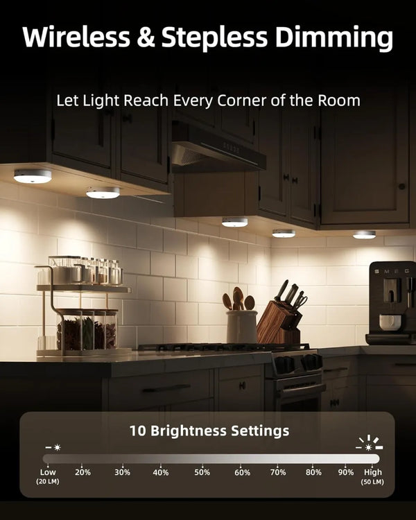 Under-cabinet lighting with charging station, rechargeable disc light strip with remote control-GD