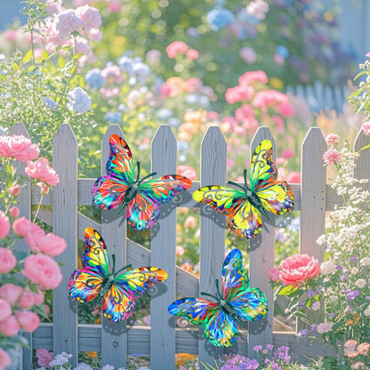 🦋A complete set! 4Pcs Butterfly Metal Wall Decor-923