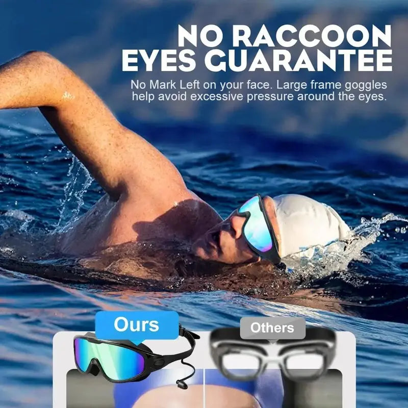 🔥Hot Sale!!🔥Swimming Goggles 1pc No Leaking Swim Glasses for Men Women Youth, Wide View Anti Fog Uv Swimming Goggles, Swimming Accessories, Swim Kit, Diving Swimming Goggles, Outdoor Swimming Goggles-TJY