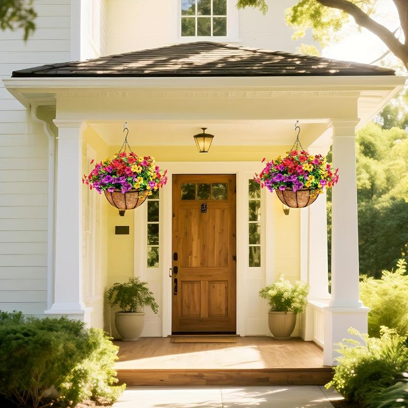 Last Day Promotion! 🔥 Simulated Hanging Flower Basket🌸 No Watering, No Wilting💧—Just a Picture Perfect Home Every Single Day-923