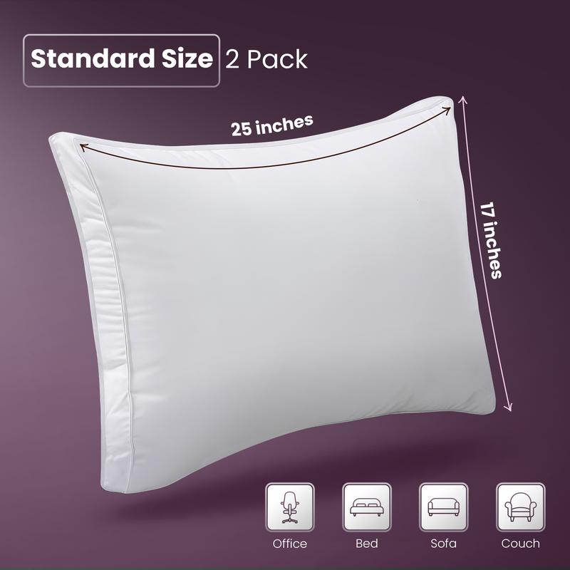 👑【New Year Deal】Utopia Bedding Gusseted Pillows Set King Queen & Standard Size White Pack of 2 Durable Breathable Soft Memory Foam for Cozy Sleep Hotel Quality-ZZQ