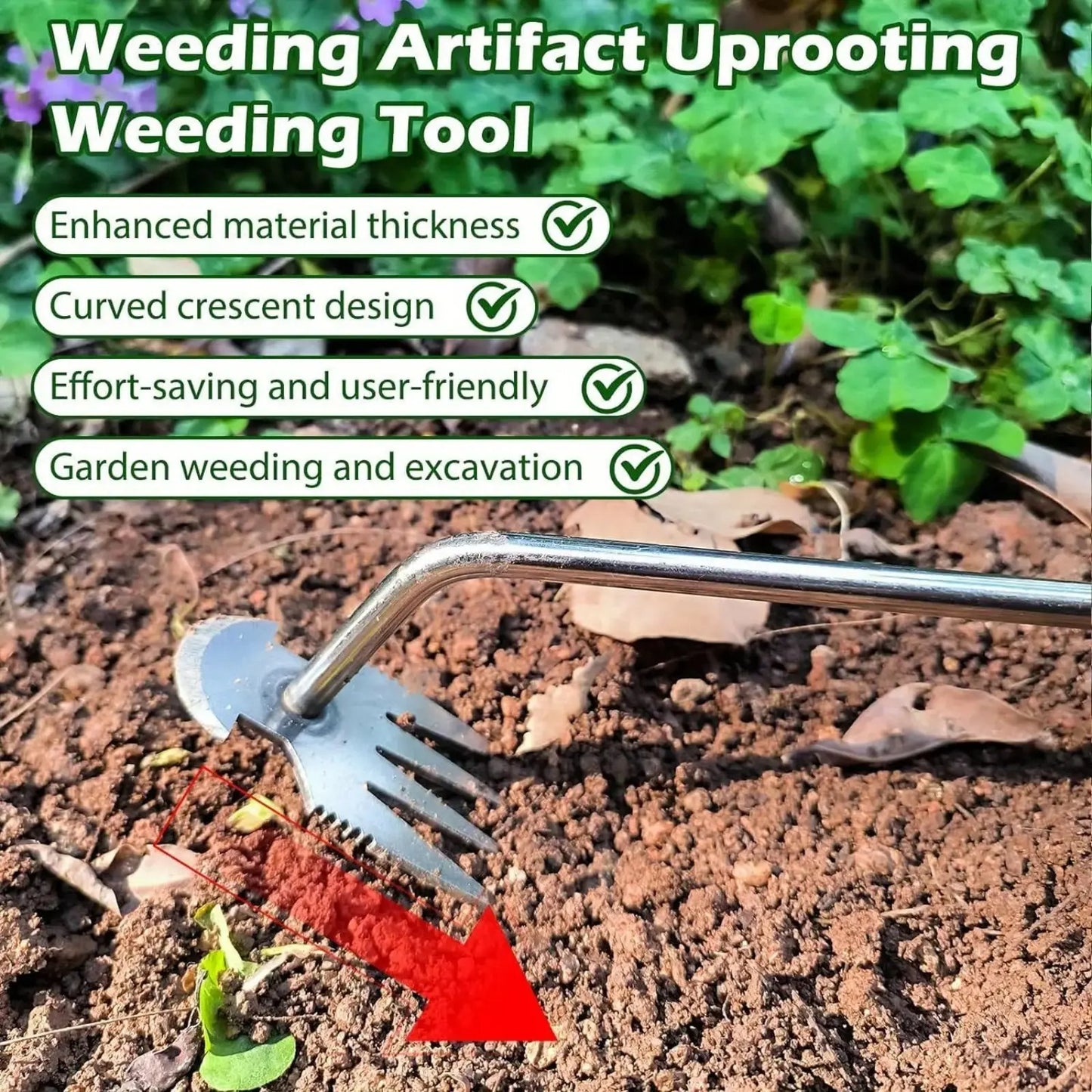 🔥4-Tooth Manganese Steel Weed Puller - Remove weeds without expensive sprays -GD