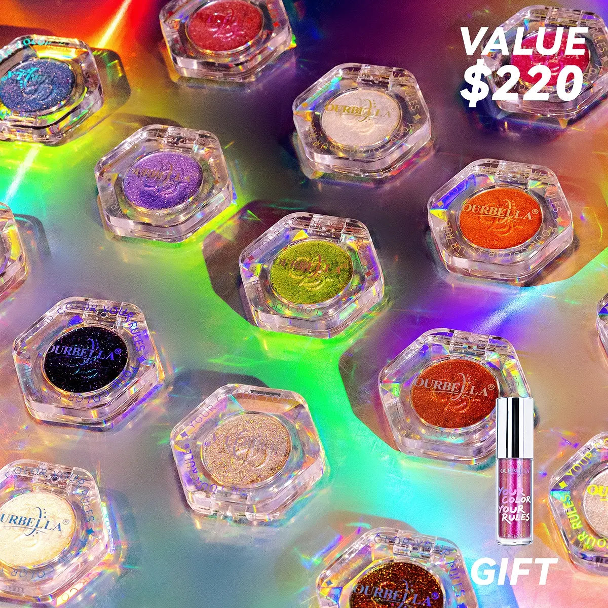 🔥Save Up To 56% Today🔥single multi-chrome eyeshadows, sparkly shimmer glitter eyeshadow, iridescent shimmer, talc free, holographic ,color-shifting, metallic iridescent shimmer shadow duochrome-TJY
