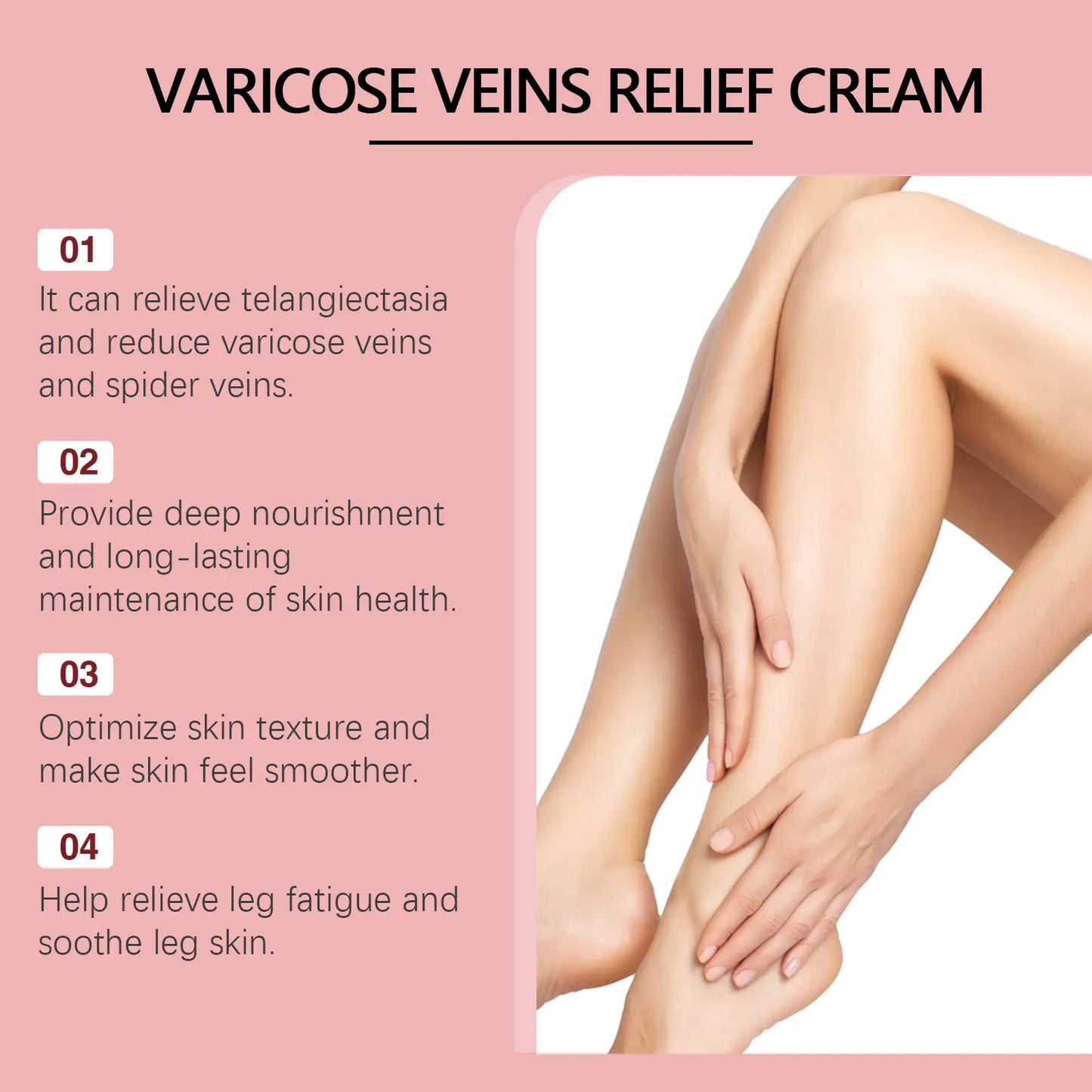 Varicose Veins Relief Cream 80g - HorseChestnut Extract for Swelling Relief &Improved Circulation - Universal MoisturizingFormula for Legs-H1