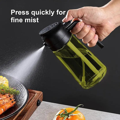 🔥Save Up To 56% Today🔥2 Count 2 in 1 Oil Sprayer for Cooking 16oz/470ml Light-Blocking Dark , Olive Oil Dispenser Bottle for Kitchen-TJY