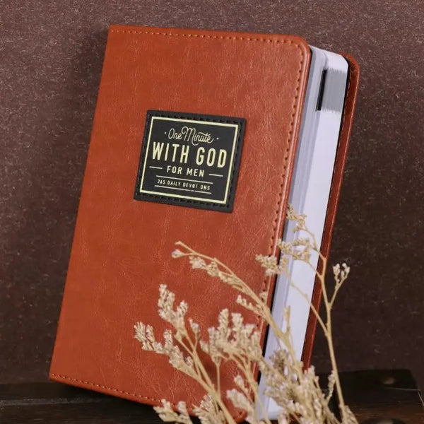 One Minute with God for Men, 365 Days Devotional Journal, Portable Daily Reflections Book, Perfect Gift for Holidays Birthdays Christmas New Year, Self Improvement Journal-TJY
