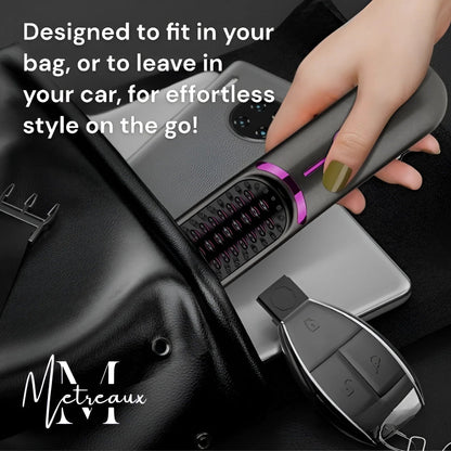 ⚡50K+ SOLD!💁‍♀️Wireless Ceramic Heating Hair Straightening Hairbrush-H1