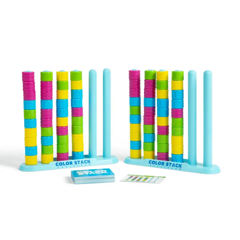 👑Color Stack Challenge by Relatable – Easter Basket Stuffers for Kids, A Fast-Paced Color Matching Puzzle Game for Fun Easter Family Game Night, Includes 2 Stack Racks, 50 Challenge Cards, & 80 Rings-W18