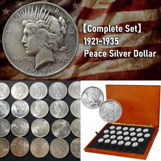 Last 8 Sets!!!The Complete Collection of 1921~1935 Peace Silver Dollar-ABB8