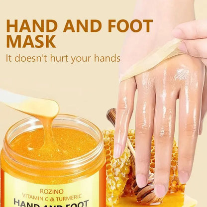 🔥Hot Sale!!🔥Rozino Hand and Foot Mask with Vitamin C & Turmeric Brightens Skin Tones Removes Dead Skin Smooths Softens Deep Moisturizes Gentle Skincare Treatment-TJY
