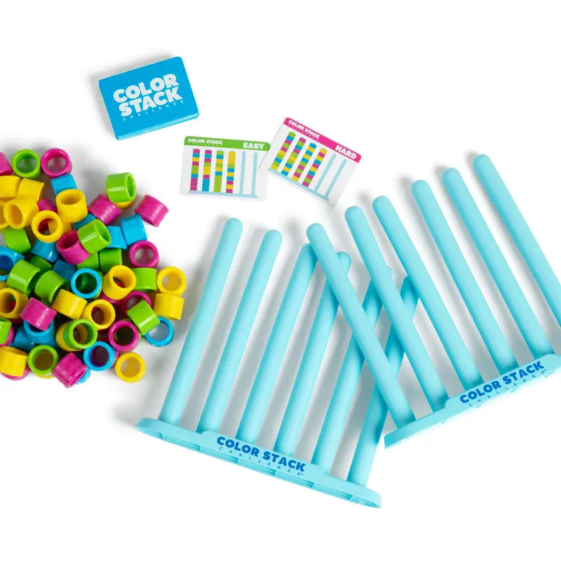 👑Color Stack Challenge by Relatable – Easter Basket Stuffers for Kids, A Fast-Paced Color Matching Puzzle Game for Fun Easter Family Game Night, Includes 2 Stack Racks, 50 Challenge Cards, & 80 Rings-W18