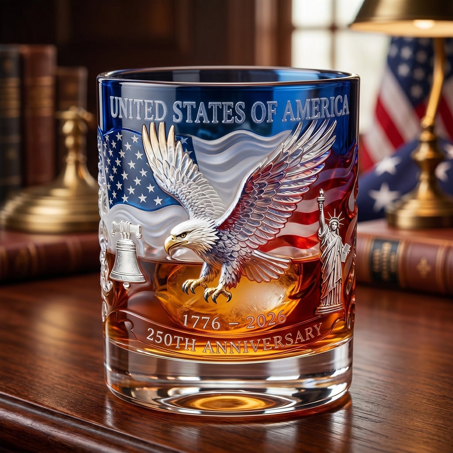 Limited Edition 2026 USA 250th Anniversary Commemorative Glass – 1776-2026 Heritage Edition-H1