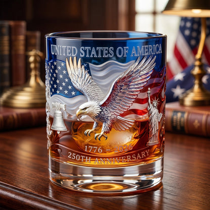 Limited Edition 2026 USA 250th Anniversary Commemorative Glass – 1776-2026 Heritage Edition-H1