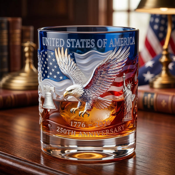Limited Edition 2026 USA 250th Anniversary Commemorative Glass – 1776-2026 Heritage Edition-H1