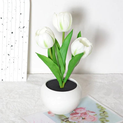 🔥LED Tulip Night Light Dimmable Plug-in Romantic Flower Lamp Artificial Bloom Mother’s Day Gift-TJY