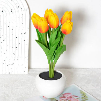 🔥LED Tulip Night Light Dimmable Plug-in Romantic Flower Lamp Artificial Bloom Mother’s Day Gift-TJY