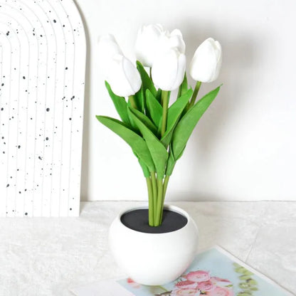 🔥LED Tulip Night Light Dimmable Plug-in Romantic Flower Lamp Artificial Bloom Mother’s Day Gift-TJY