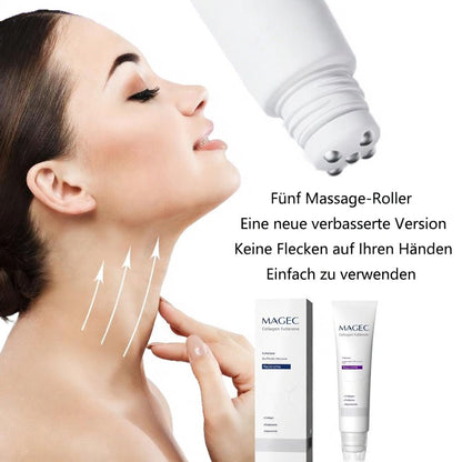 🔥Kaufe 1, erhalte 1 kostenlos🎁Kollagen-Fullerene-Festigungs-Halscreme – Reduziert Falten und Doppelkinn, Fünf Rollen für eine umfassende Massage-ABB8