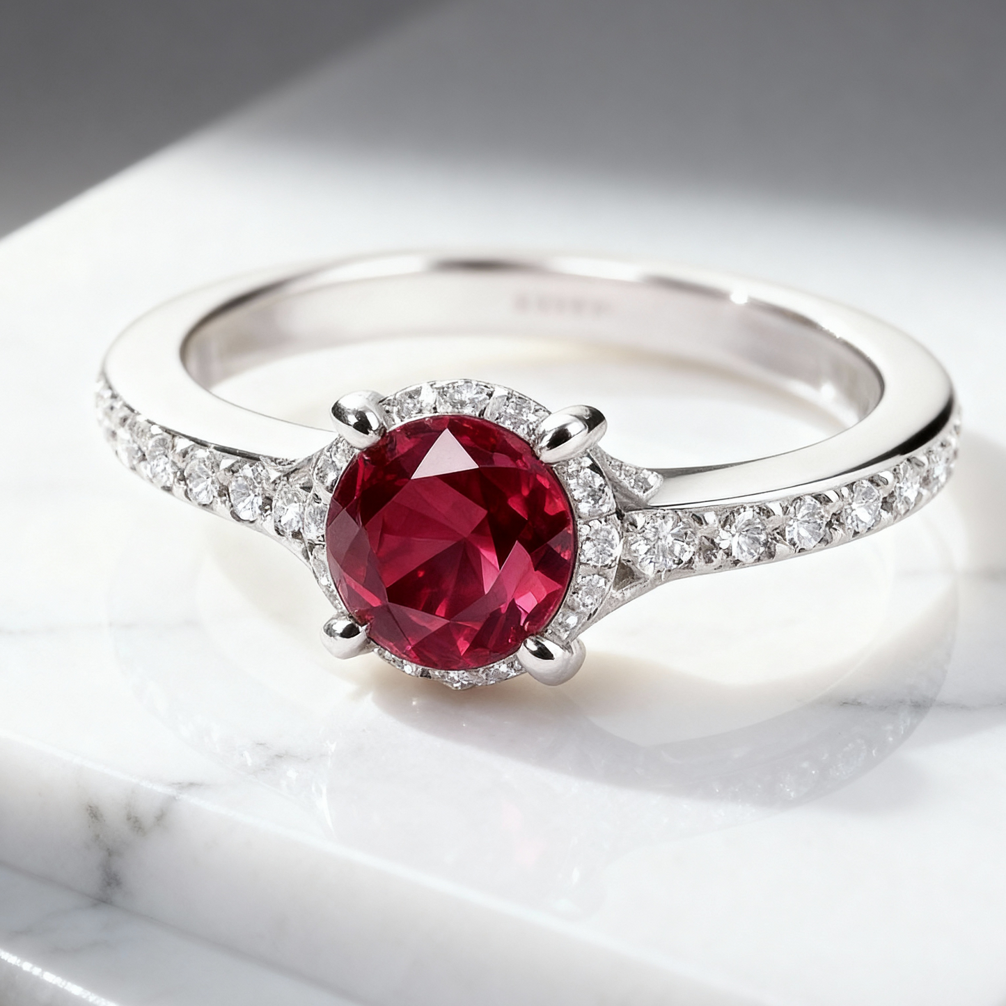 Ruby Halo Ring