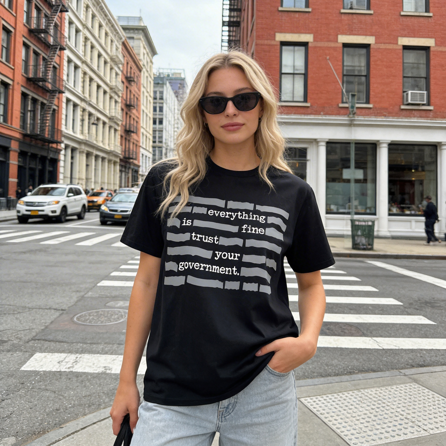 ''Everything Is Fine, Trust Your Government'' T-Shirt - A926