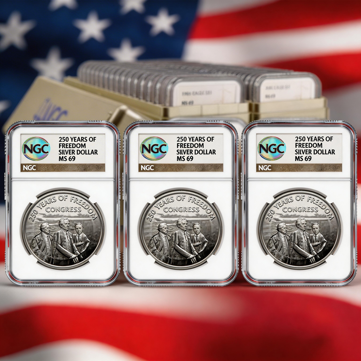 💥Last 10 sets‼️USA 🗽250th Anniversary Legal Tender Silver Dollar Coins-ABB8