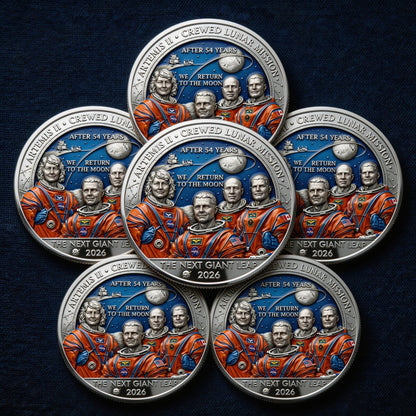 ★Artemis II • Heroic Achievement 3D High-Relief Enamel Commemorative Coin★Z-ABB8