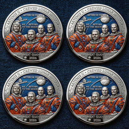 ★Artemis II • Heroic Achievement 3D High-Relief Enamel Commemorative Coin★Z-ABB8