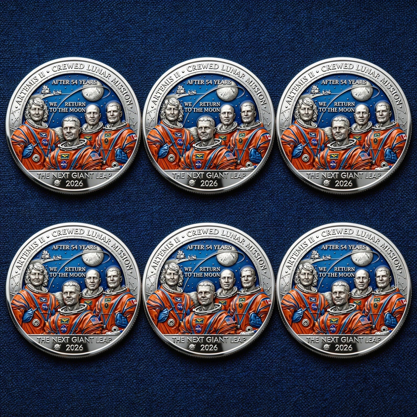 ★Artemis II • Heroic Achievement 3D High-Relief Enamel Commemorative Coin★Z-ABB8