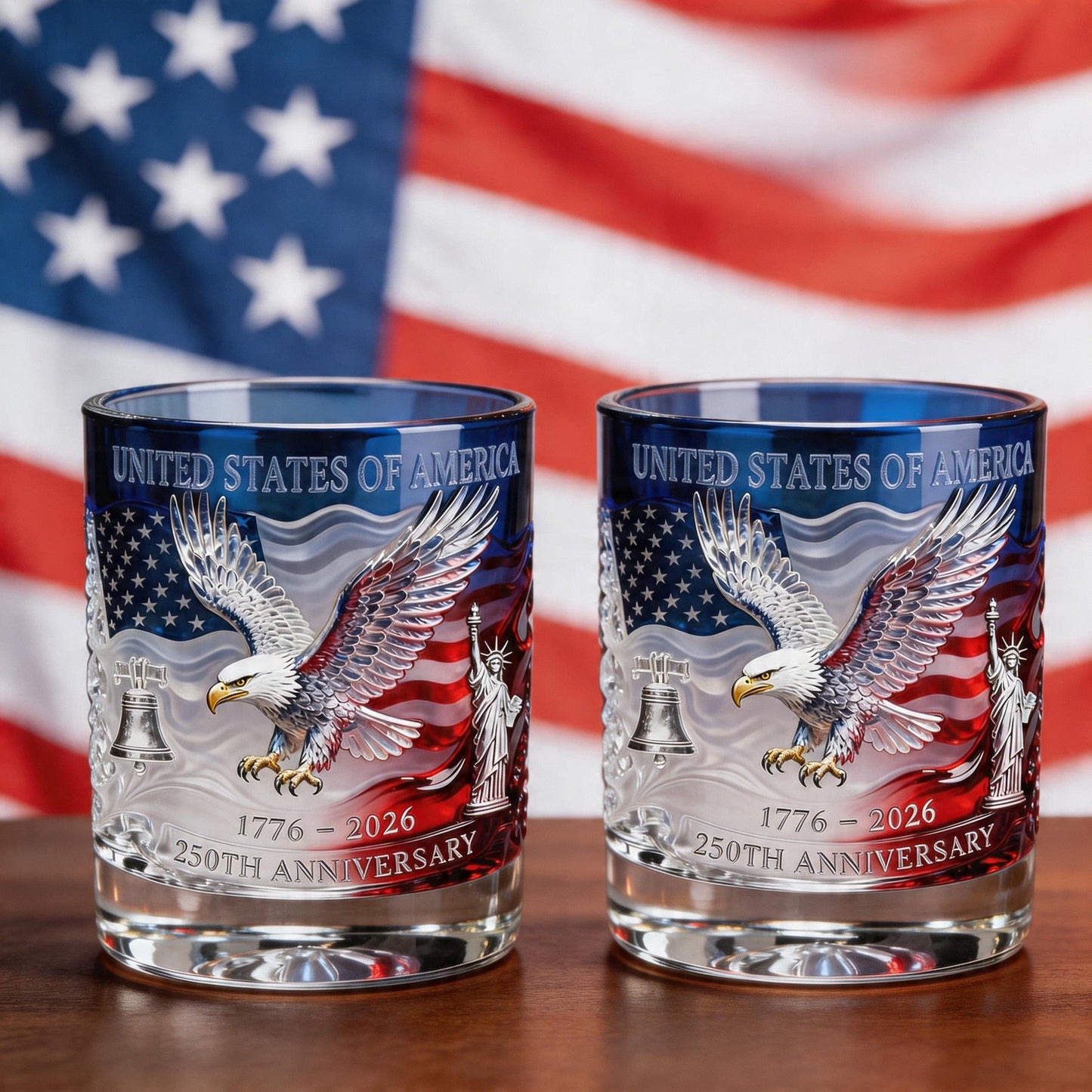 Limited Edition 2026 USA 250th Anniversary Commemorative Glass – 1776-2026 Heritage Edition-H1
