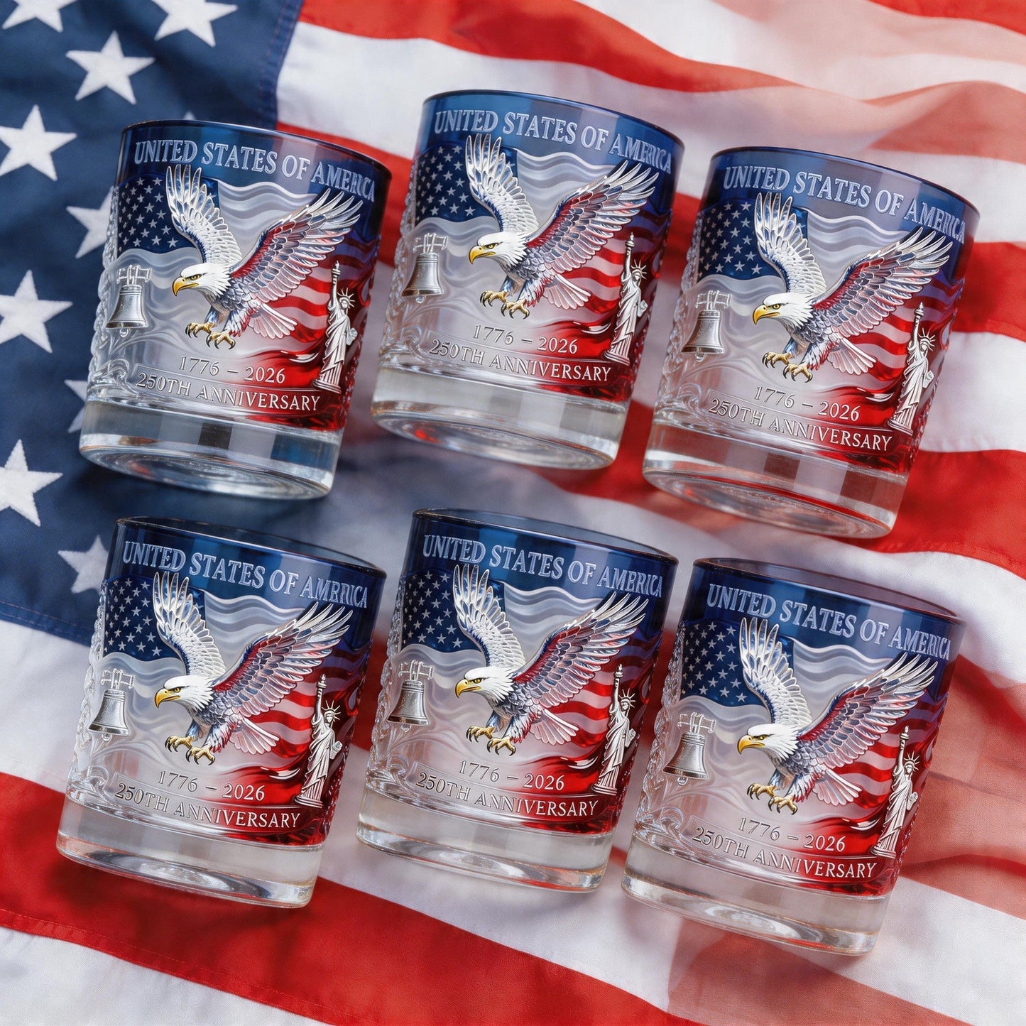 Limited Edition 2026 USA 250th Anniversary Commemorative Glass – 1776-2026 Heritage Edition-H1