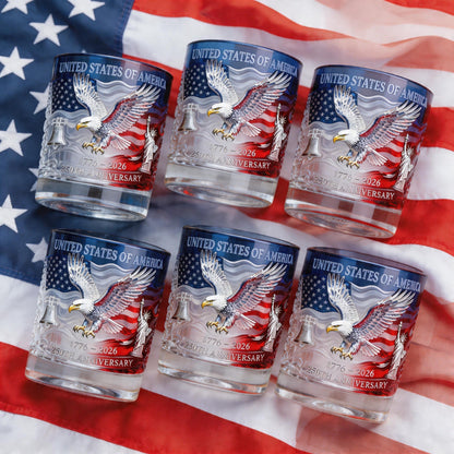 Limited Edition 2026 USA 250th Anniversary Commemorative Glass – 1776-2026 Heritage Edition-H1