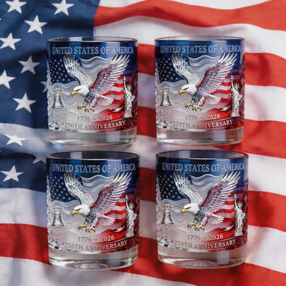 Limited Edition 2026 USA 250th Anniversary Commemorative Glass – 1776-2026 Heritage Edition-H1