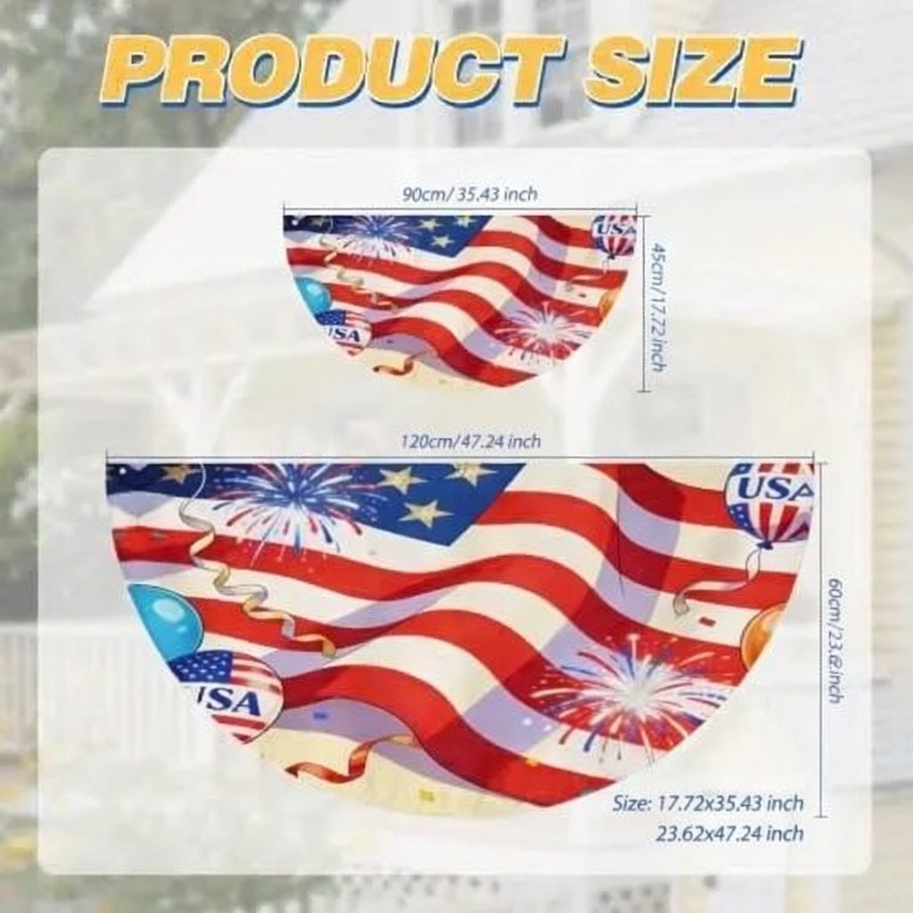 🗽USA 250th Anniversary Flag Half Round Banner🦅1776–2026 Patriotic Bunting Flag, Polyester Semicircle Fence Banner-ABB8