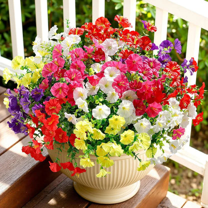 🌟🌈 Artificial Potted Plant🌹6pcs Faux Morning Glory Flower with UV Protective Function🔥-TJY