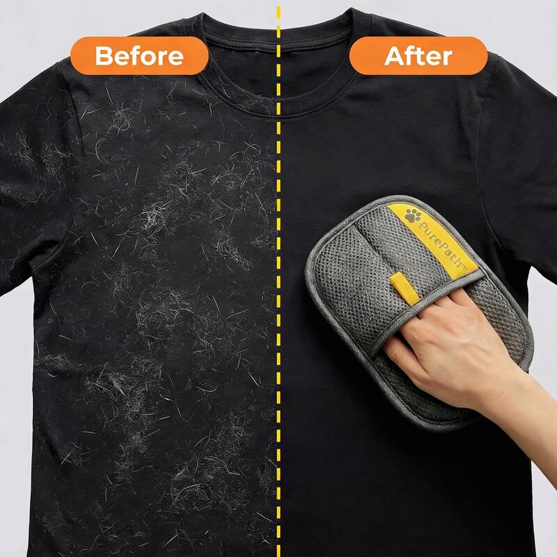 Pet Hair Remover Glove – 2-Sided, Reusable & Washable, Effectively Removes Dog & Cat Hair from Furniture, Carpet, Clothing & Car-HZ