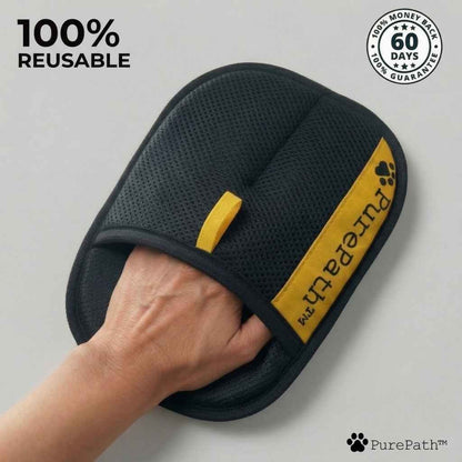 Pet Hair Remover Glove – 2-Sided, Reusable & Washable, Effectively Removes Dog & Cat Hair from Furniture, Carpet, Clothing & Car-HZ