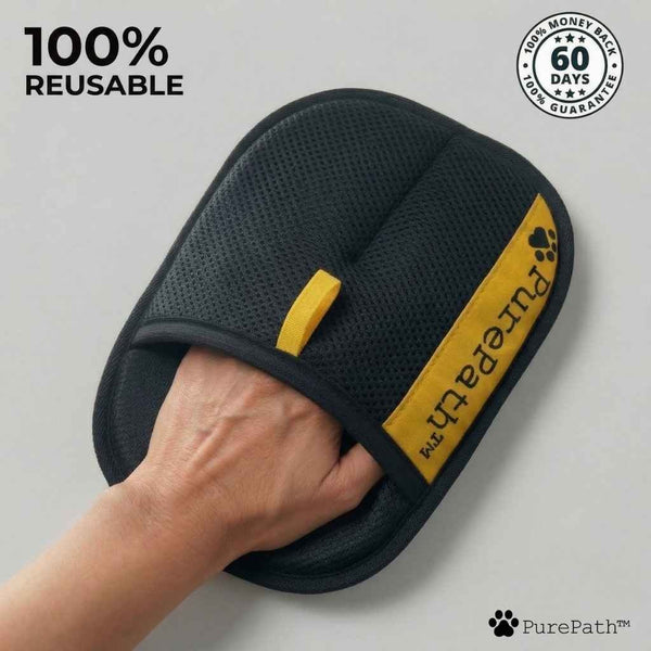 Pet Hair Remover Glove – 2-Sided, Reusable & Washable, Effectively Removes Dog & Cat Hair from Furniture, Carpet, Clothing & Car-HZ