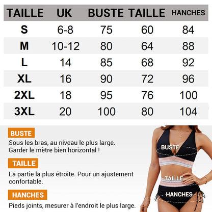 🎁Buy 2 Get 40% Off🎁💃High Waisted Tummy Control Color Block Bikini Set-ABB8