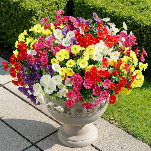 🌟🌈 Artificial Potted Plant🌹6pcs Faux Morning Glory Flower with UV Protective Function🔥-TJY