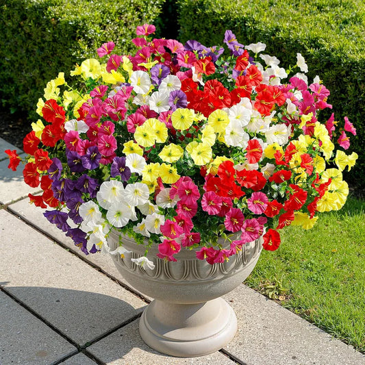 🌟🌈 Artificial Potted Plant🌹6pcs Faux Morning Glory Flower with UV Protective Function🔥-TJY