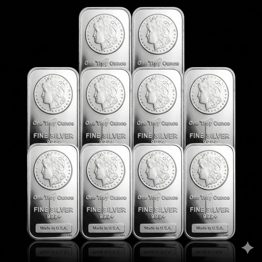 LAST 8 SET!!🔥Highland Mint 1 oz Morgan Head .999+ Fine Silver Bar-ABB8