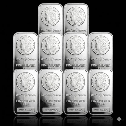 LAST 8 SET!!🔥Highland Mint 1 oz Morgan Head .999+ Fine Silver Bar-ABB8