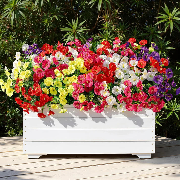🌟🌈 Artificial Potted Plant🌹6pcs Faux Morning Glory Flower with UV Protective Function🔥-TJY