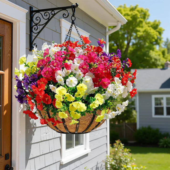 🌟🌈 Artificial Potted Plant🌹6pcs Faux Morning Glory Flower with UV Protective Function🔥-TJY