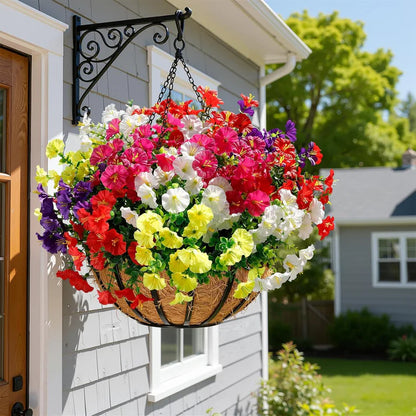 🌟🌈 Artificial Potted Plant🌹6pcs Faux Morning Glory Flower with UV Protective Function🔥-TJY